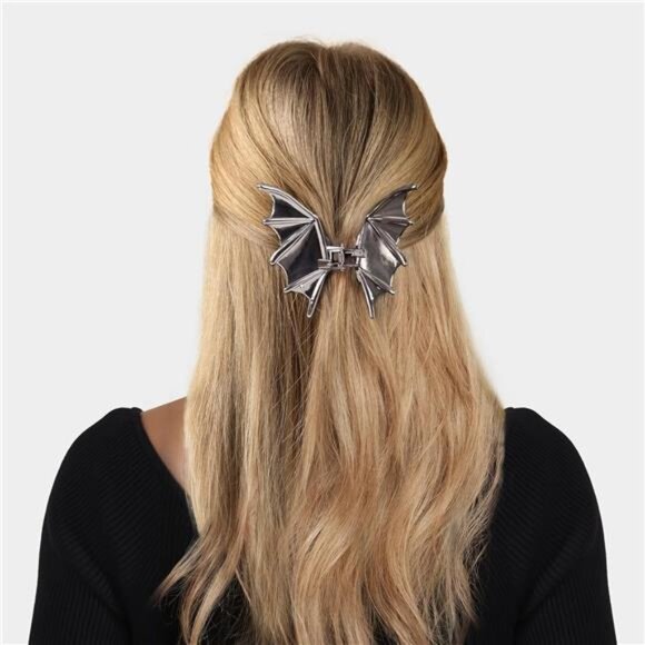 4 Pack Halloween Bat Hair Clips for Women, Goth Hair Accessories, Metal Spooky - Picture 3 of 8